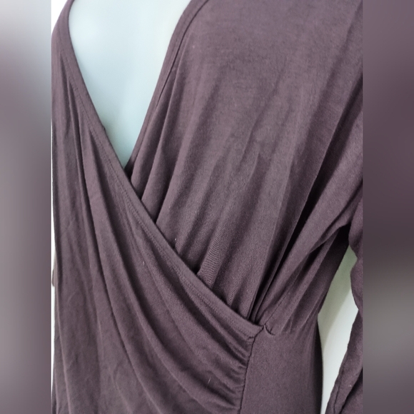 2/$30 DREAMSACKS Elegant Deep V-Neck Purple Wrap Dress (#1,350) - Picture 5 of 8